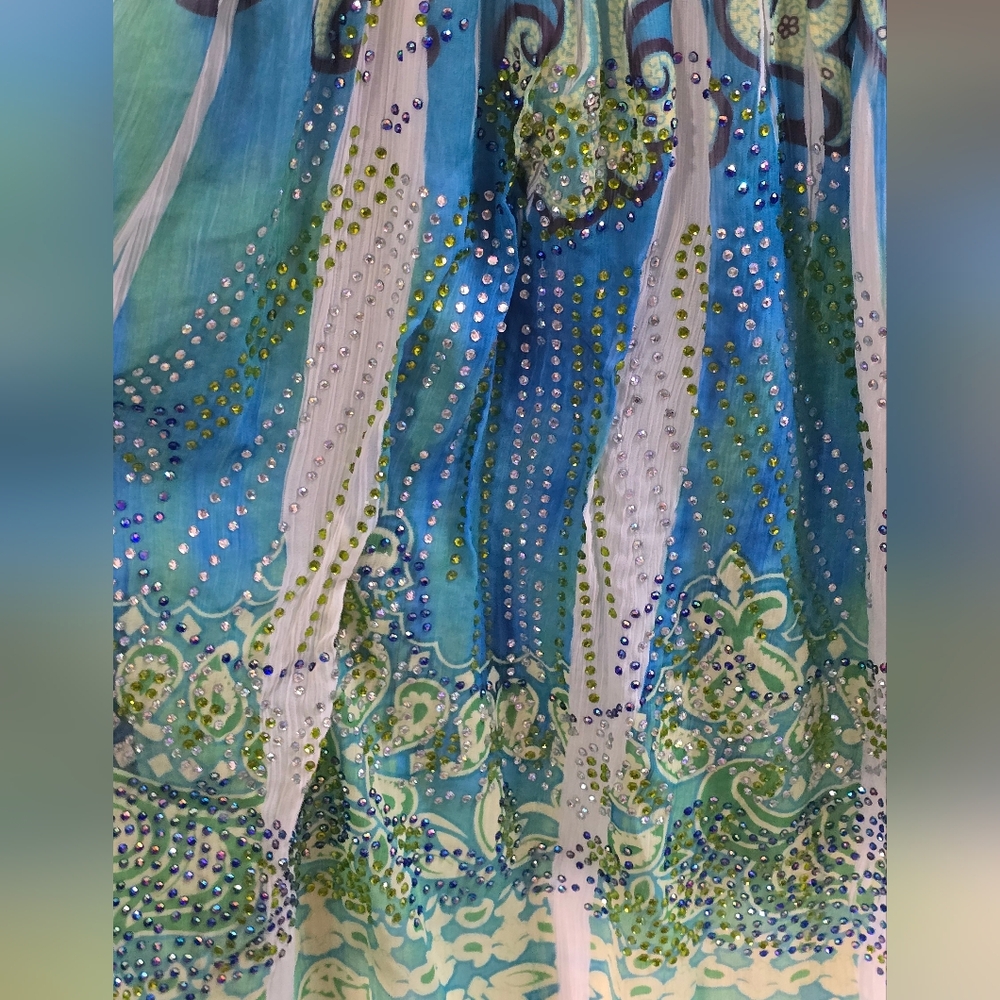 S-Twelve Multicolor Rhinestone Patterned Tunic - Picture 2 of 5